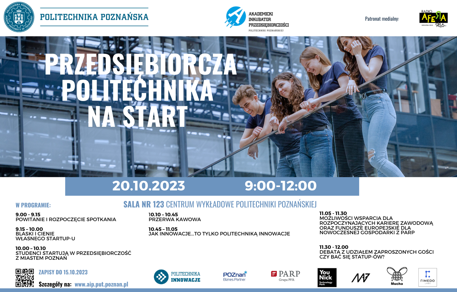 Przedsiębiorcza Politechnika na Start - 20.10.2023 r. godz. 9:00-12:00