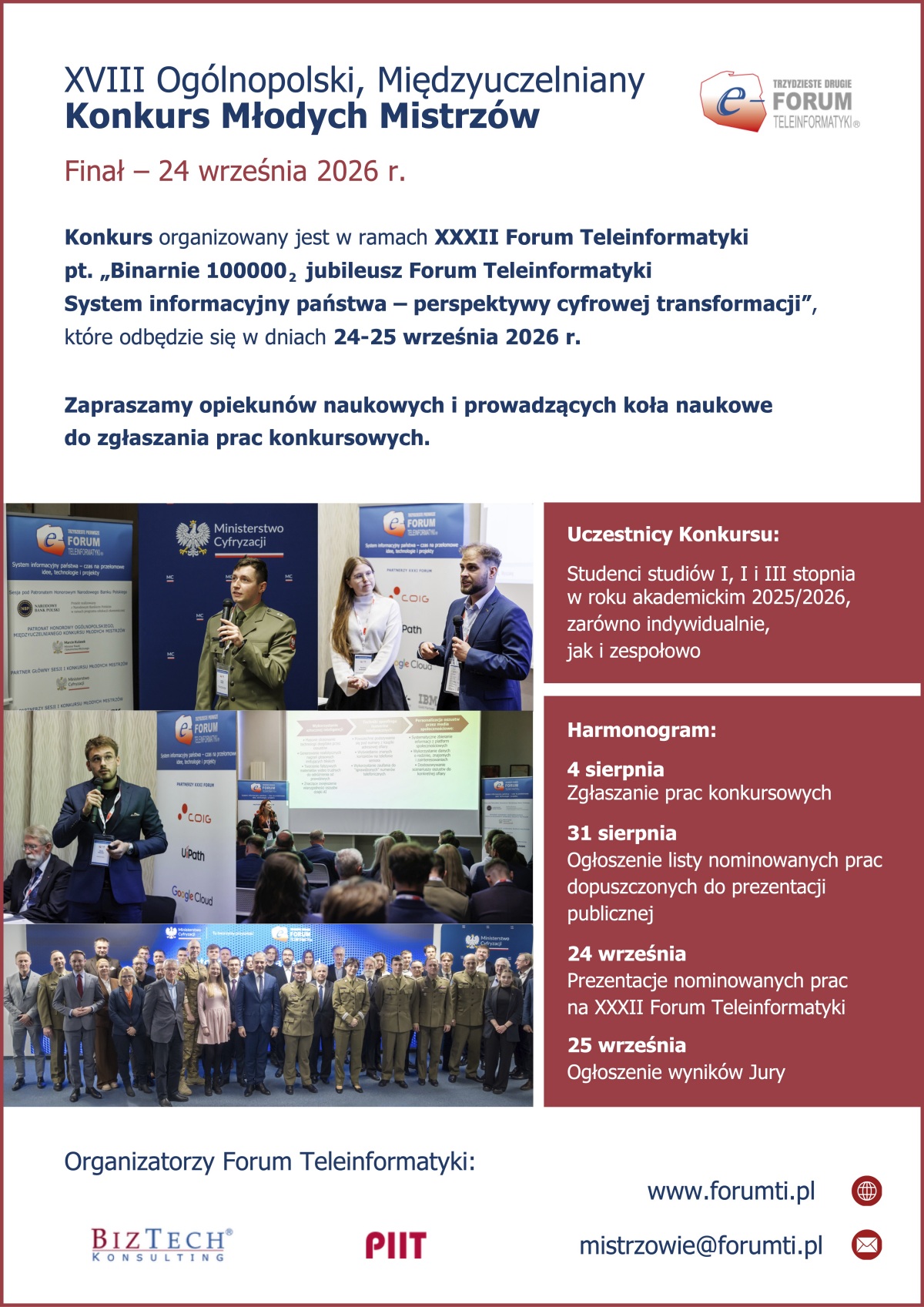 Plakat konkursowy Młodych Mistrzów